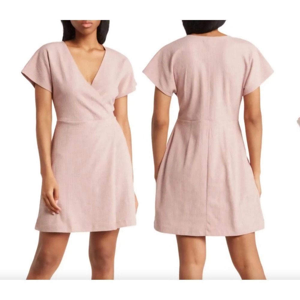 Madewell Pink Wrap-Style Mini Dress